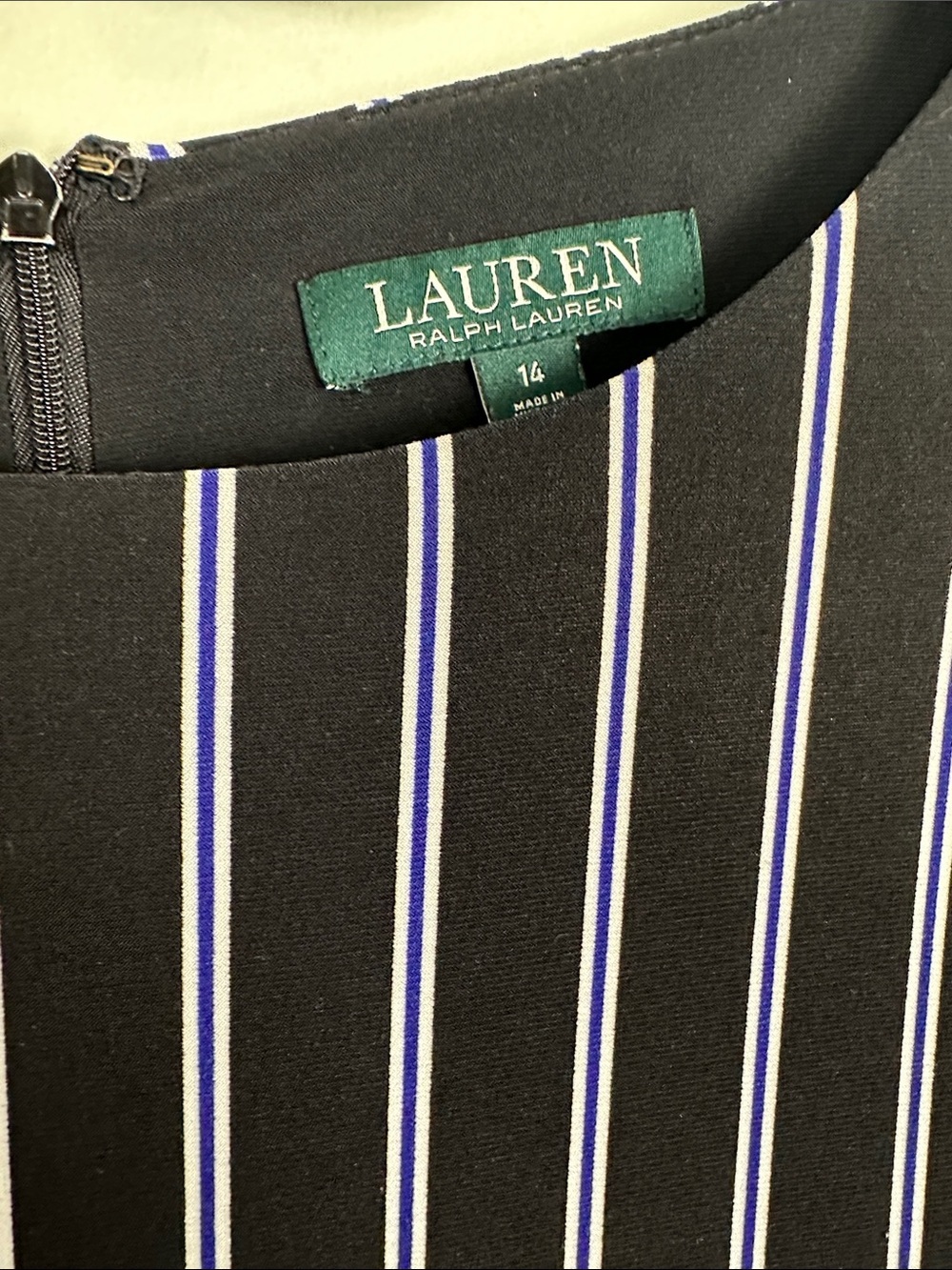 Ralph Lauren striped long sleeved dress Officecore minimalist stretchy workwear - Picture 2 of 8